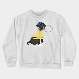 Black Lab Preppy Tennis Dog Crewneck Sweatshirt